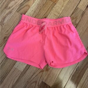 Under Armour Kids Pink Athletic Shorts Youth Medium